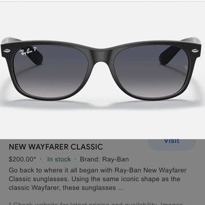 Brand New - Rayban black wayfarer polarized sunglasses